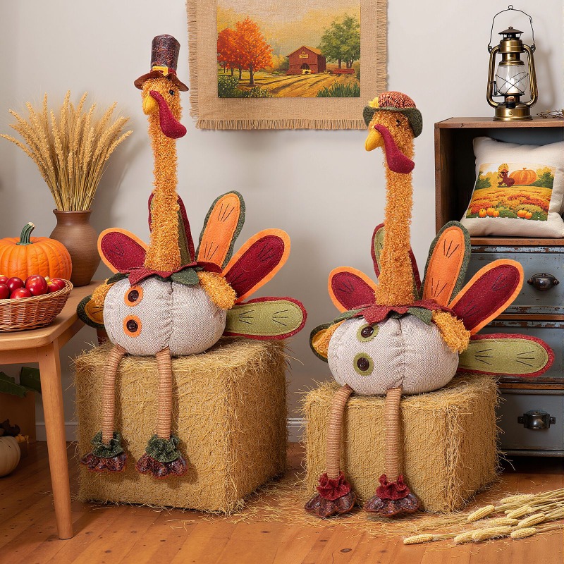 Home Textiles Turkey - Boneka Kalkun Thanksgiving, Ornamen Meja Pesta