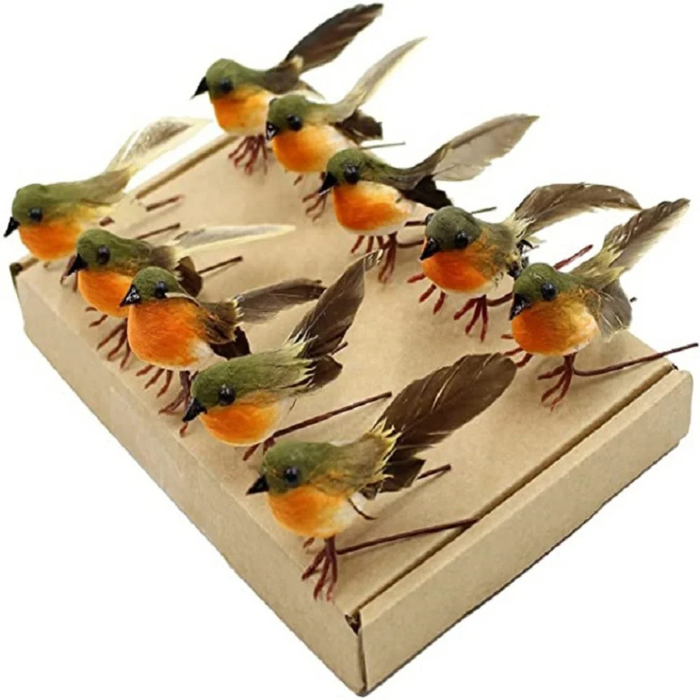 Home Textiles Today - 12/1PS Ornamen Burung Robin Bulu Buatan