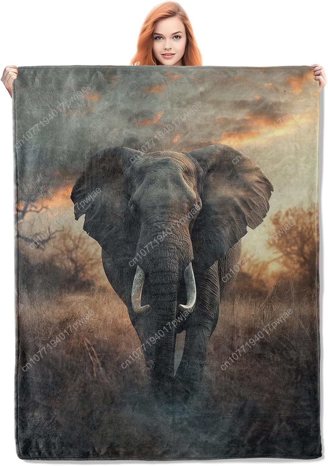 Home Textiles & Furnishings - Selimut Bulu Gajah, Pemandangan Alam Liar