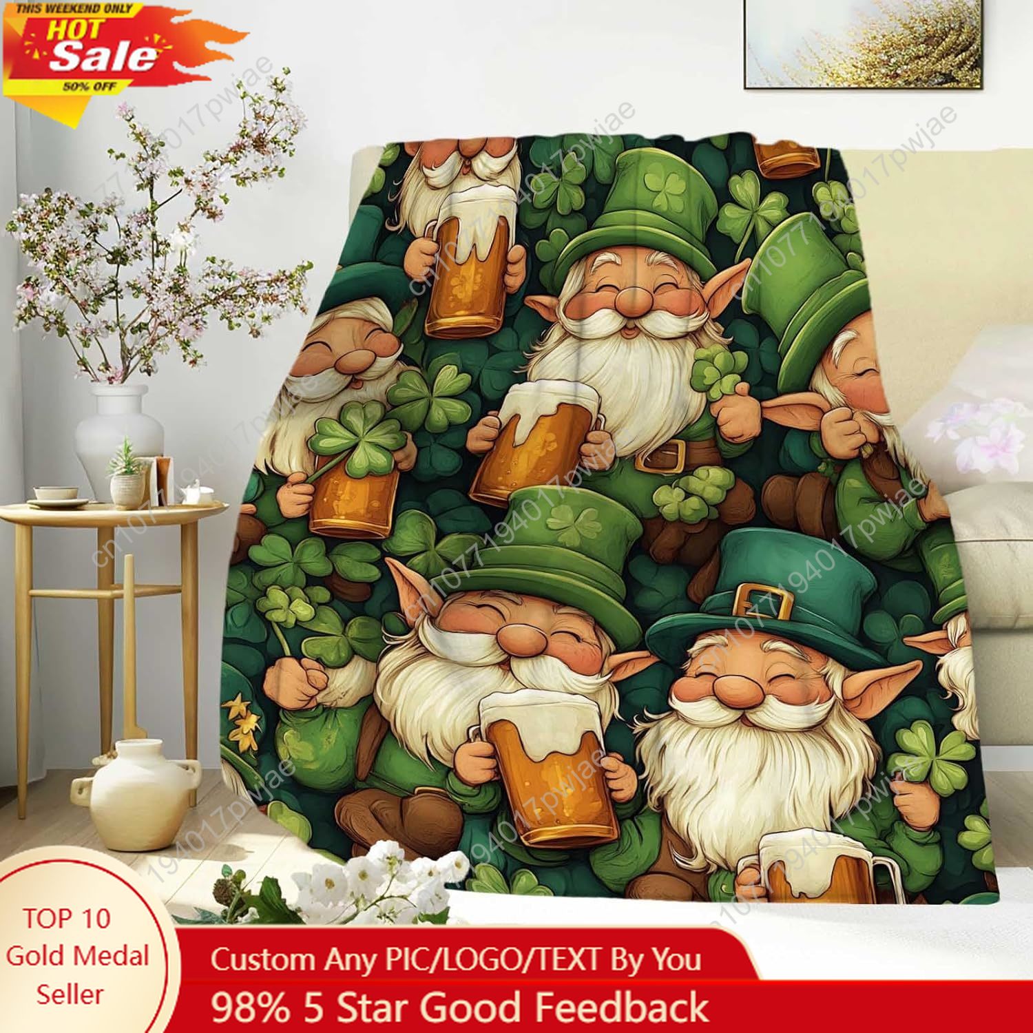 Home Textiles & Furnishings - Selimut Lembut Hari St. Patrick dengan