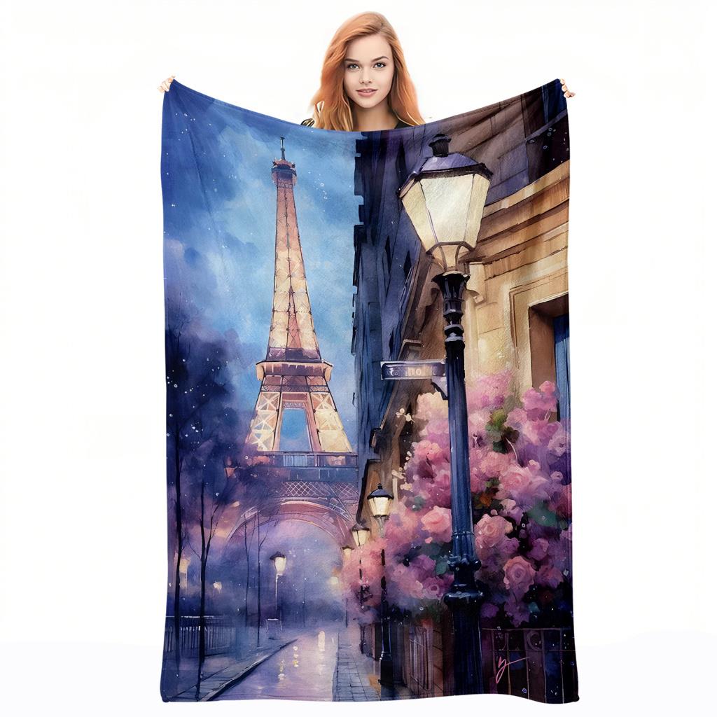 Home Textiles Paris - Selimut bermotif flanel dengan pola pemandangan
