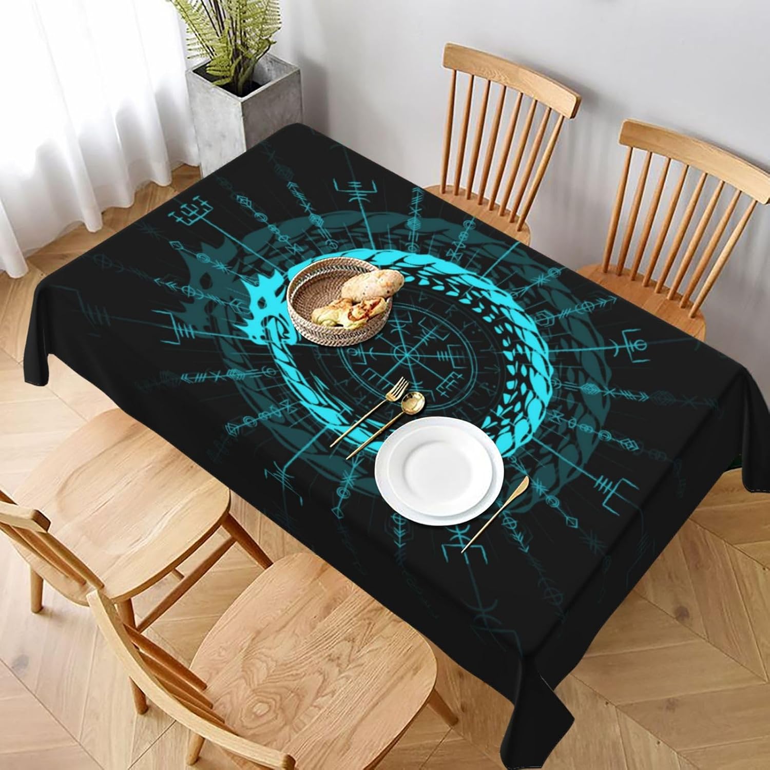 Home Textiles Premium - Taplak Meja Simbol Naga Viking, Penutup