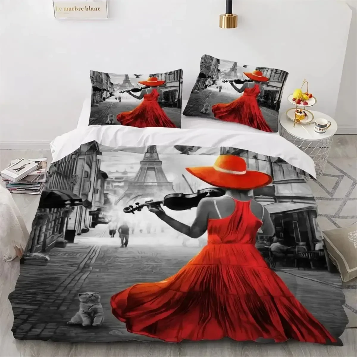 Home Textiles Paris - Set Sprei Selimut Sarung Bantal Motif