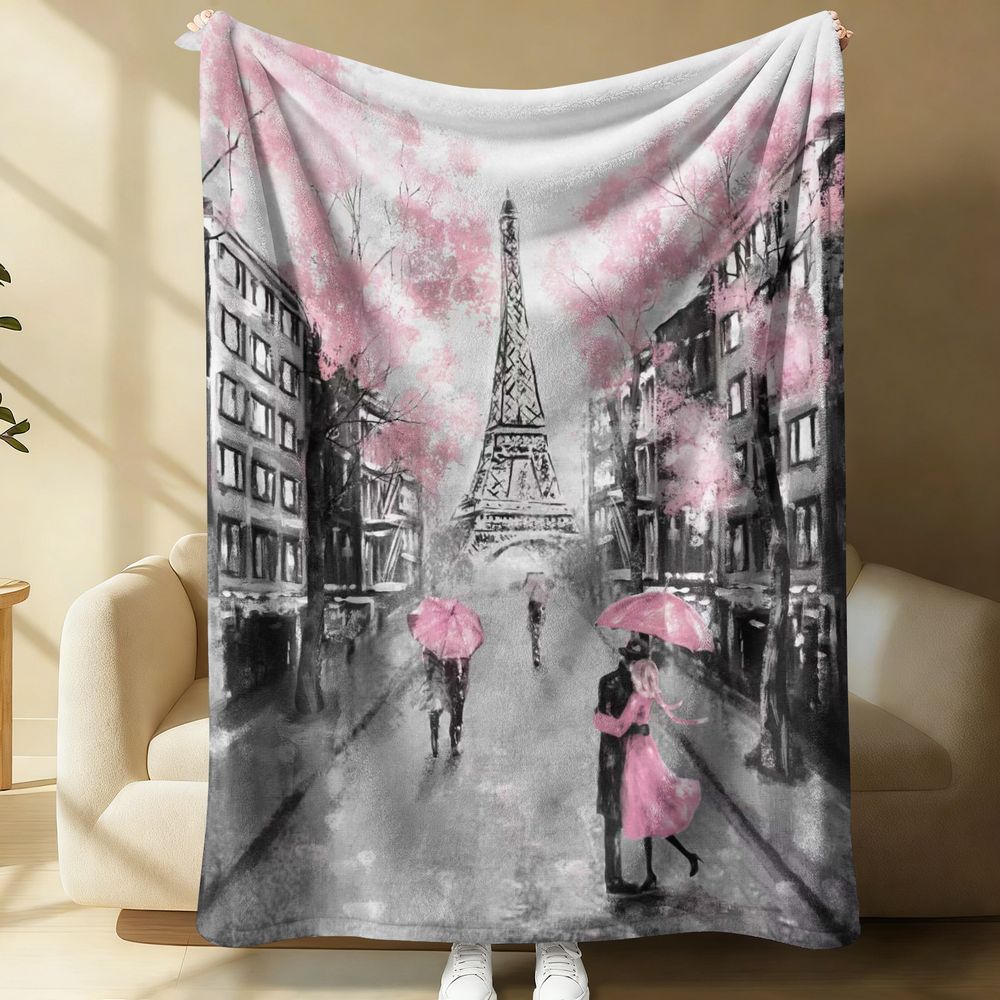 Home Textiles Paris - Selimut Flanel Fleece Romantis Hari Hujan