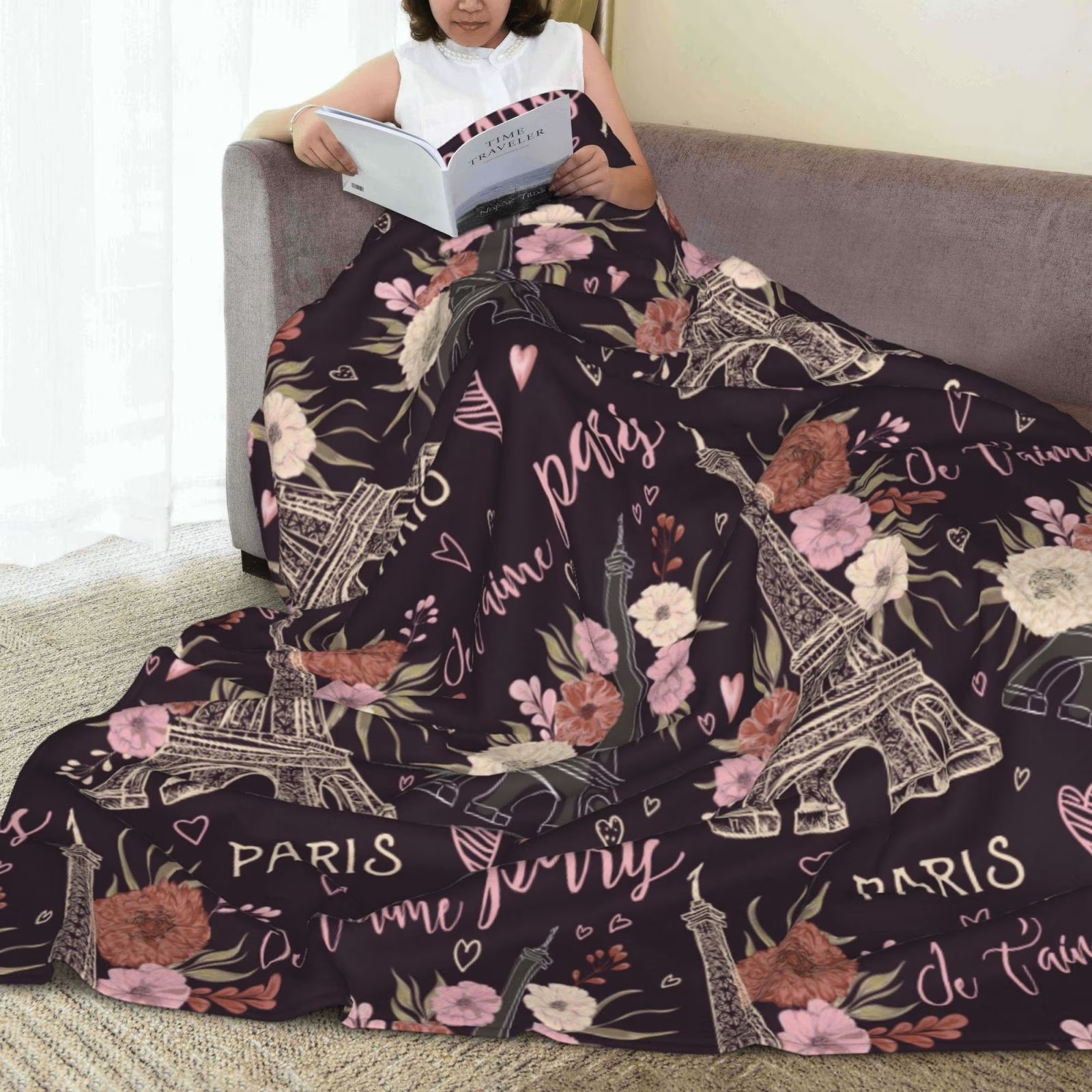 Selimut Bulu Lembut Motif Bung - Home Textiles Paris ulasan dan harga