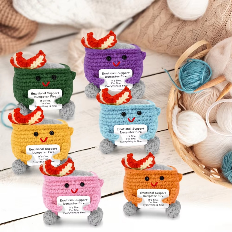 Boneka Dumpster Fire Rajutan T - Home Textiles Today ulasan dan harga