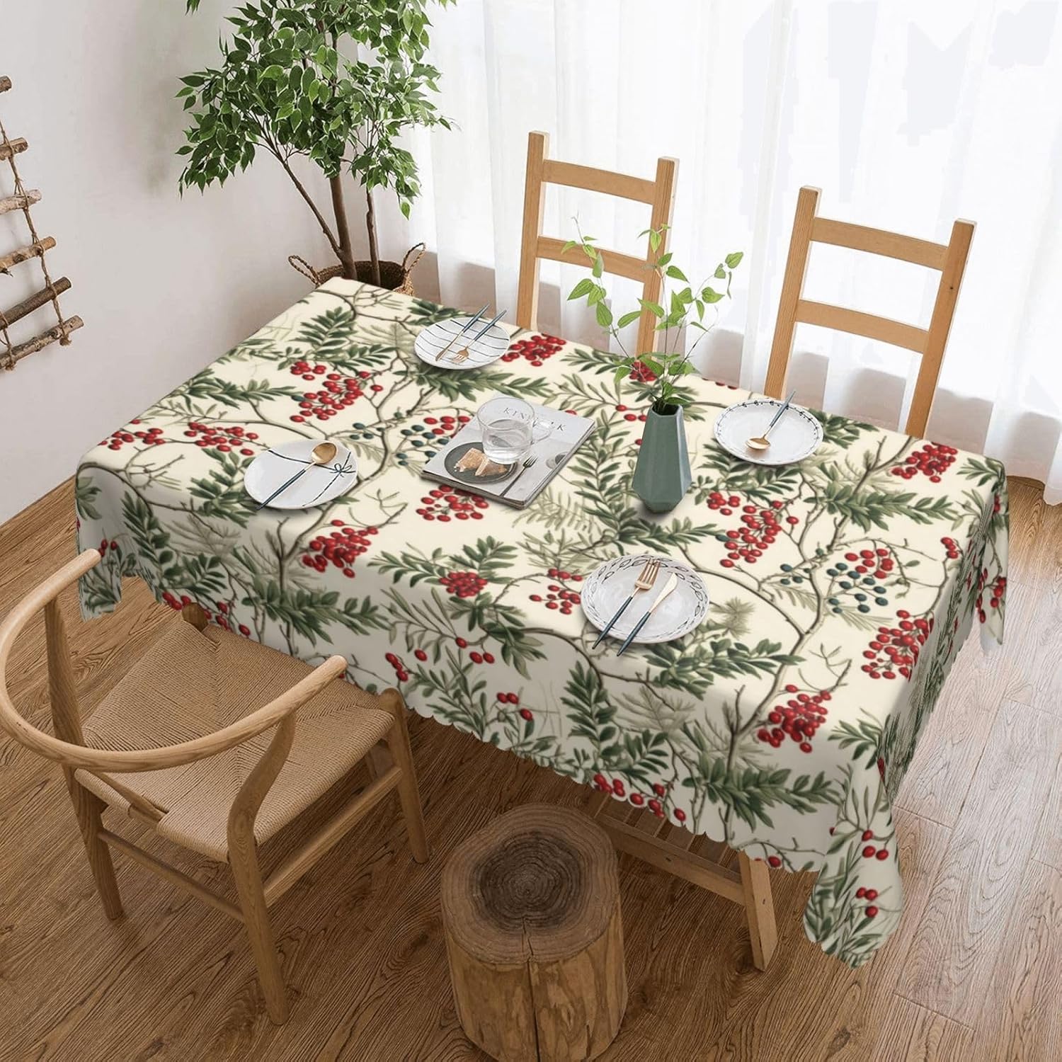Taplak Meja Natal Holly Berry  - Home Textiles Premium ulasan dan harga