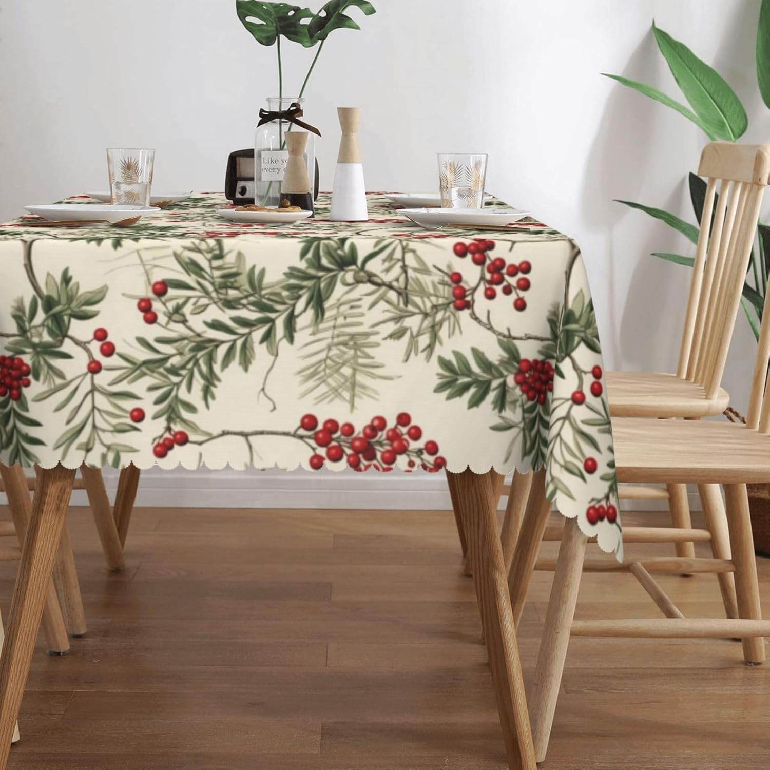 Taplak Meja Natal Holly Berry  - Home Textiles Premium ulasan dan harga