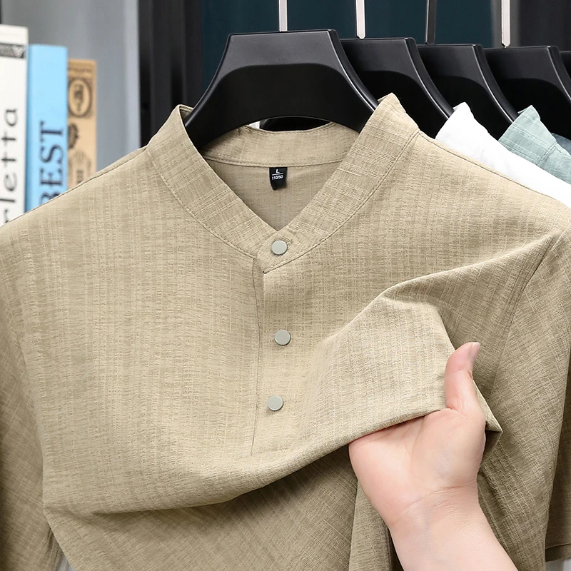 Kemeja Pria Kerah Tegak Seteng - Textiles For Home ulasan dan harga