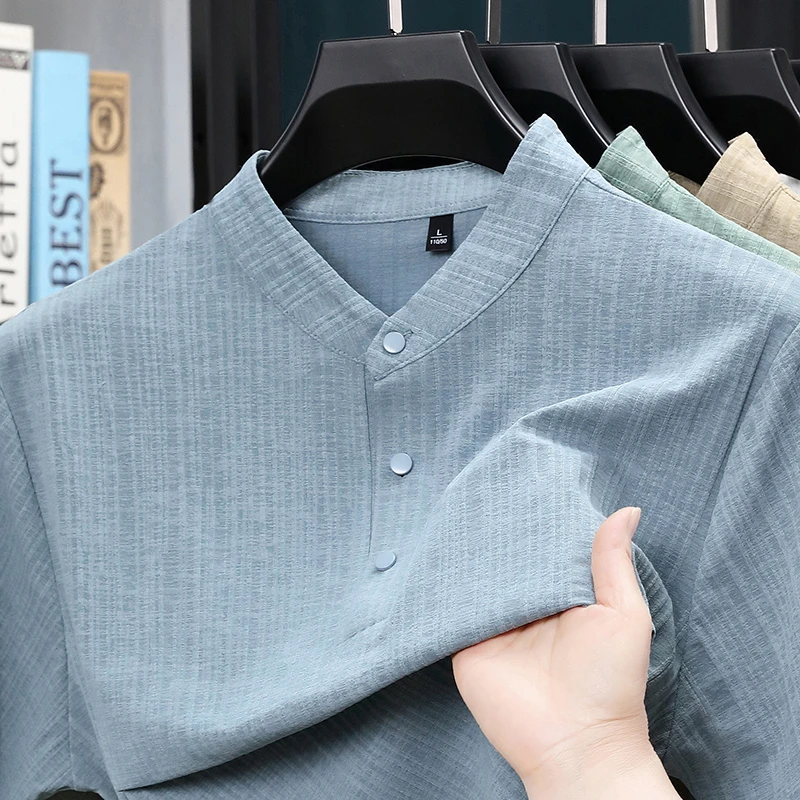 Kemeja Pria Kerah Tegak Seteng - Textiles For Home ulasan dan harga