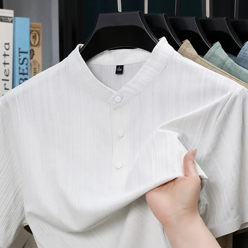 Kemeja Pria Kerah Tegak Seteng - Textiles For Home ulasan dan harga