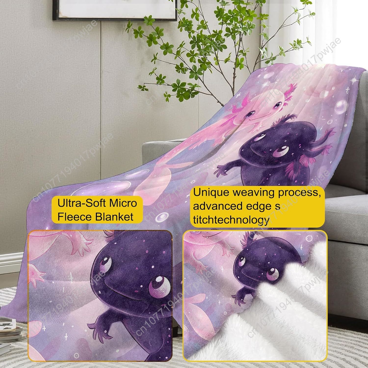 Selimut Axolotl Lucu Selimut F - Home Textiles & Furnishings ulasan dan harga