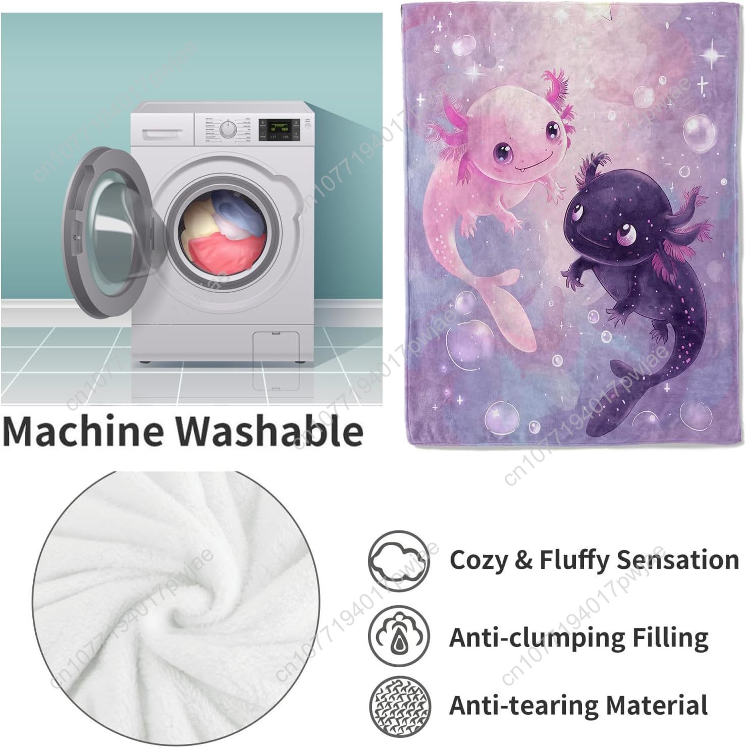 Selimut Axolotl Lucu Selimut F - Home Textiles & Furnishings ulasan dan harga