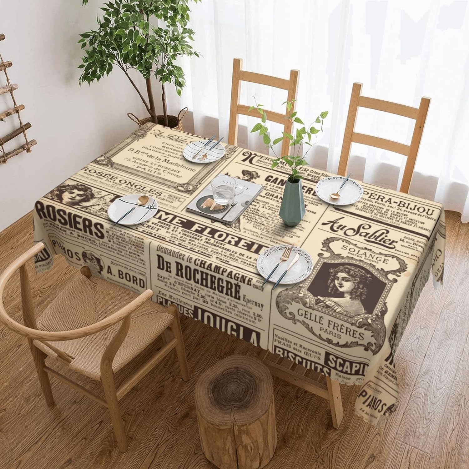 Taplak Meja Koran Vintage Pari - Home Textiles Paris ulasan dan harga