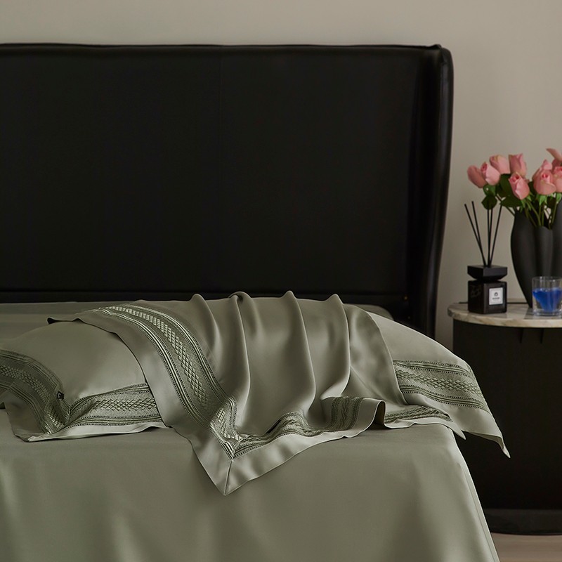 Seprai tempat tidur hijau Matc - Home Textiles Premium ulasan dan harga