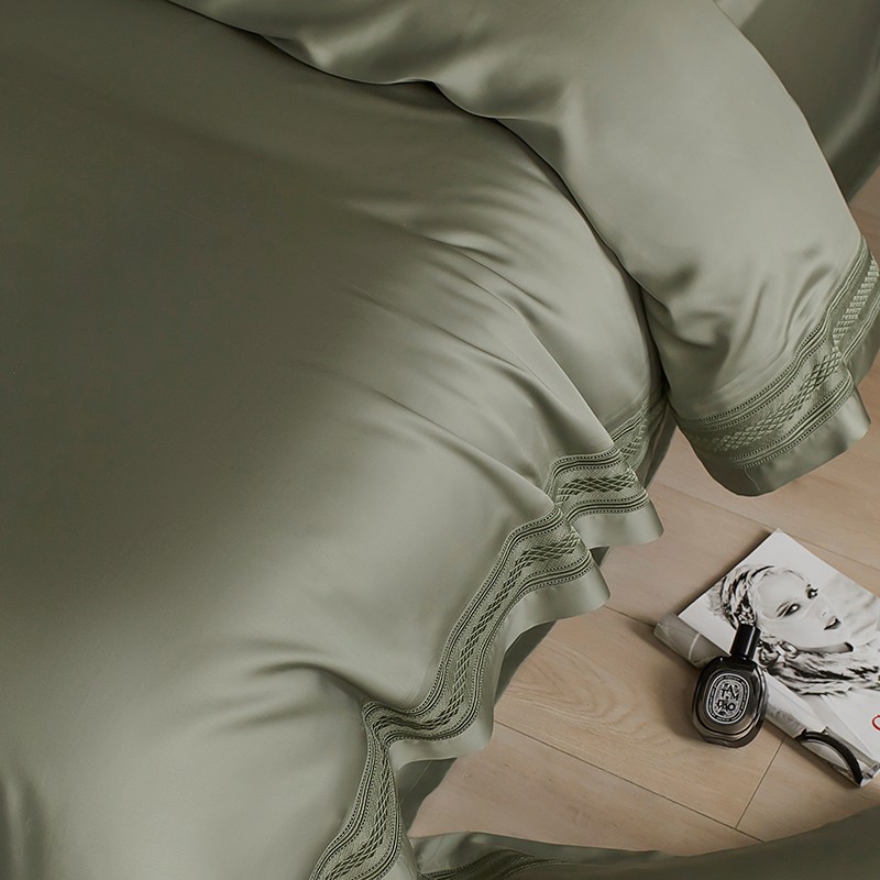 Seprai tempat tidur hijau Matc - Home Textiles Premium ulasan dan harga