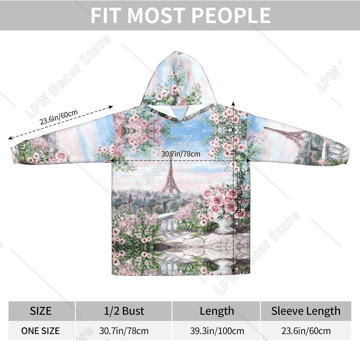 Hoodie Selimut Bermotif Menara - Home Textiles Paris ulasan dan harga