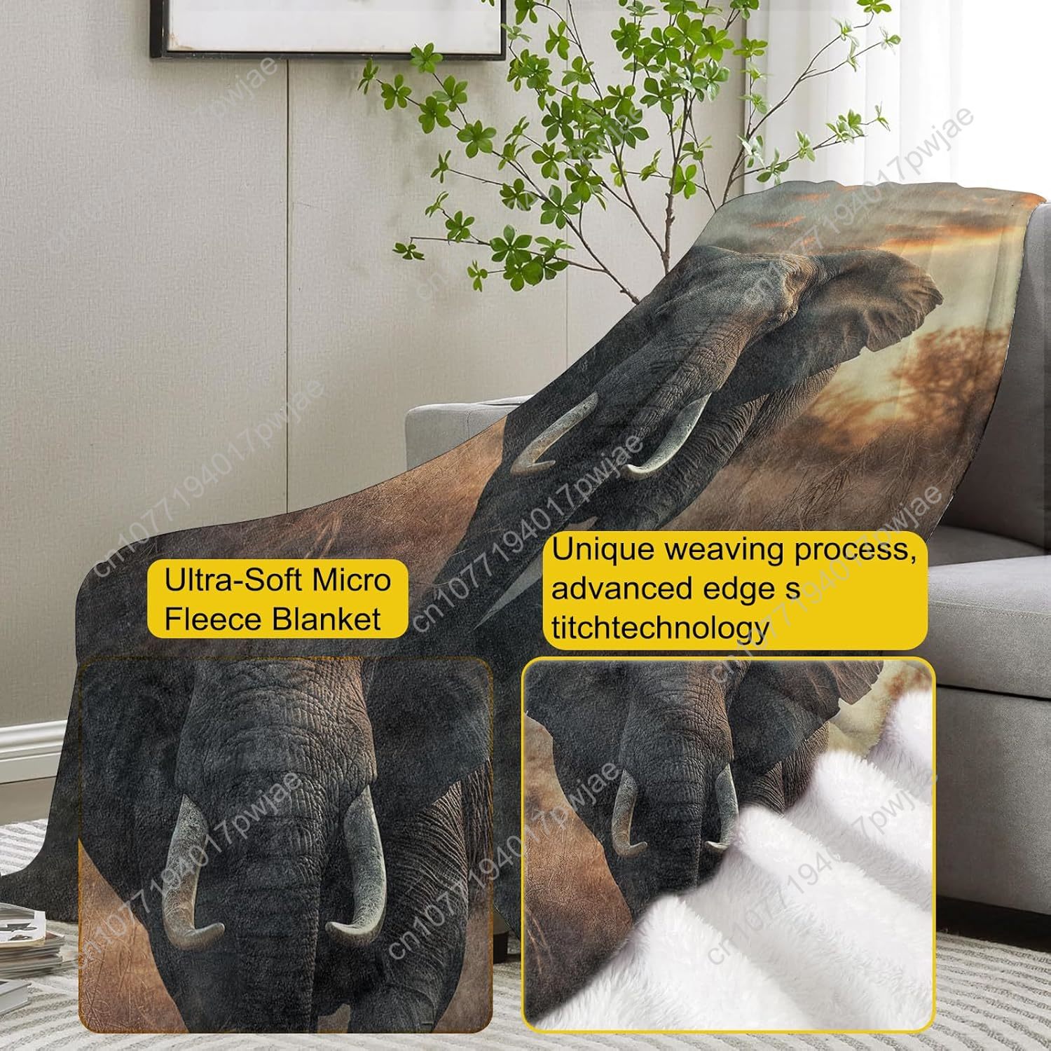 Selimut Bulu Gajah, Pemandanga - Home Textiles & Furnishings ulasan dan harga