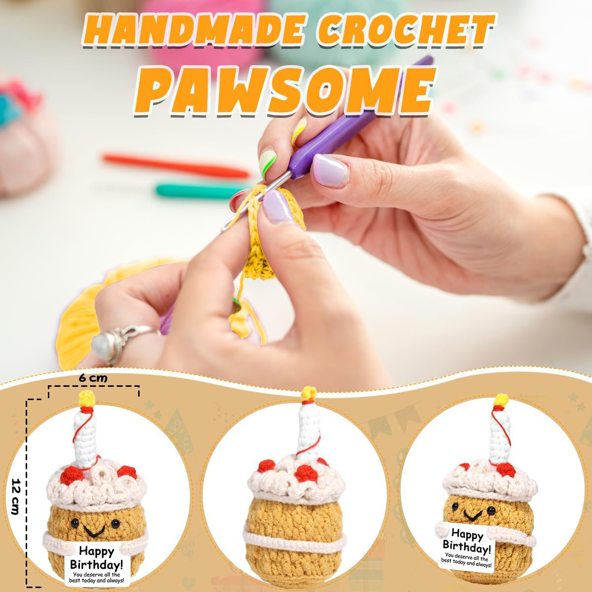 Boneka Kue Rajut Lucu Baru, Pe - Home Textiles Today ulasan dan harga