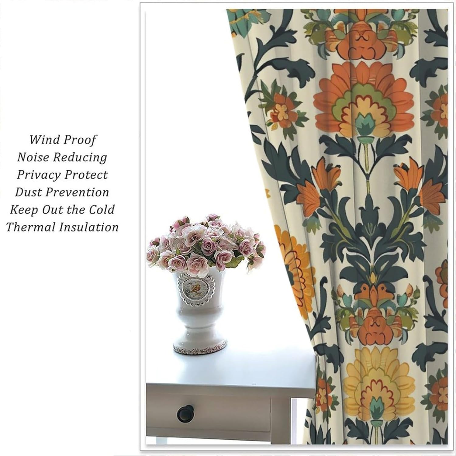 Tirai Motif Bunga Mewah Polies - Home Textiles Luxury Curtains ulasan dan harga