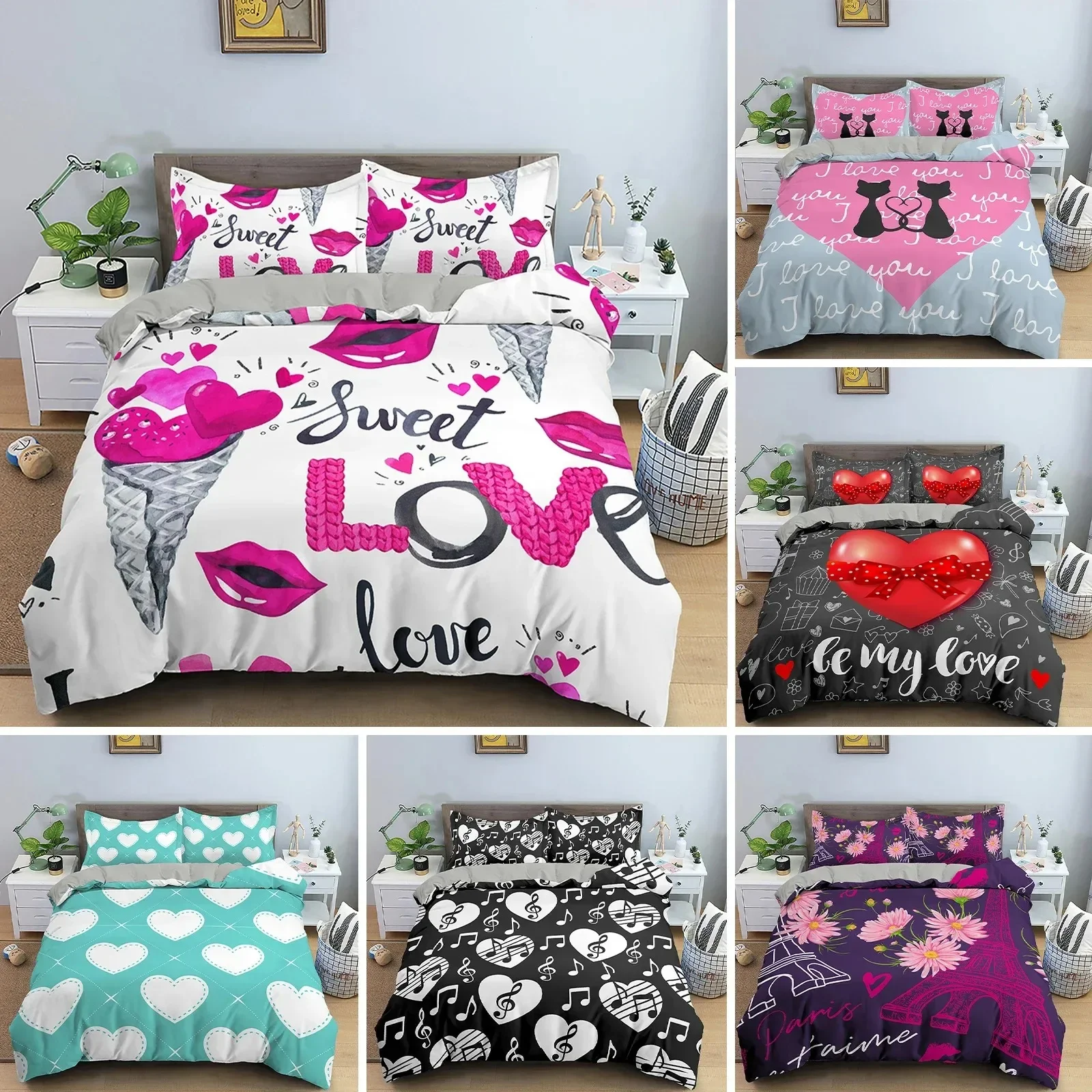 Selimut 3D Motif Hati Cinta Se - Home Textiles Paris ulasan dan harga