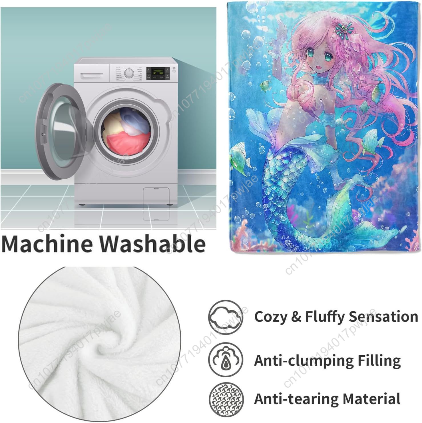 Selimut Putri Duyung Lucu Seli - Home Textiles & Furnishings ulasan dan harga