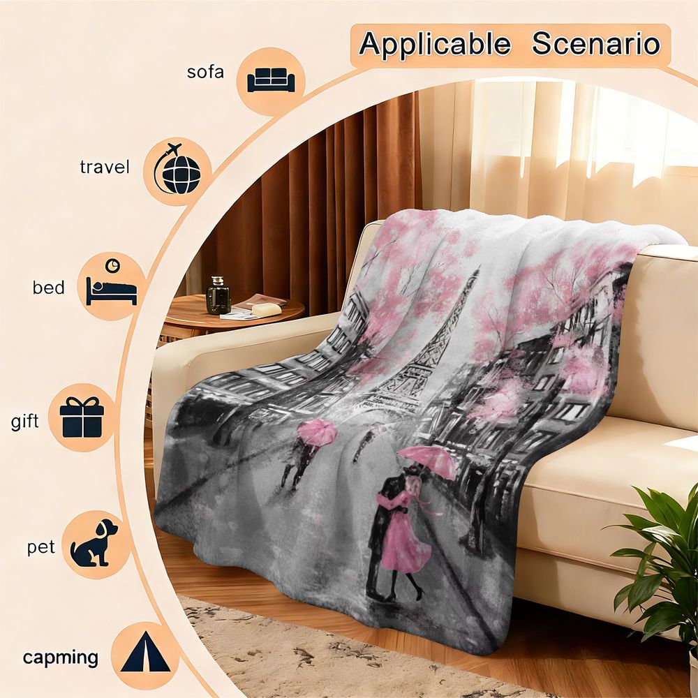 Selimut Flanel Fleece Romantis - Home Textiles Paris ulasan dan harga