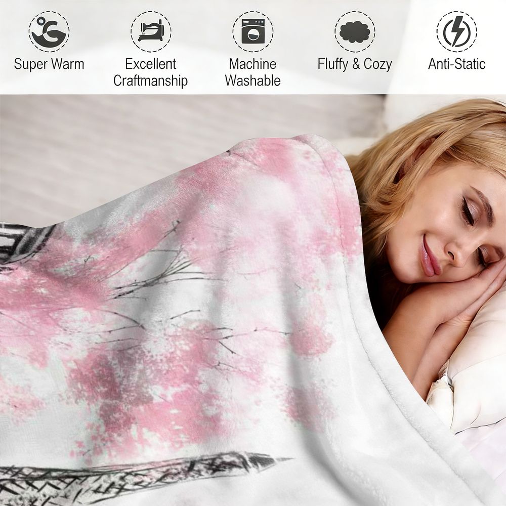 Selimut Flanel Fleece Romantis - Home Textiles Paris ulasan dan harga