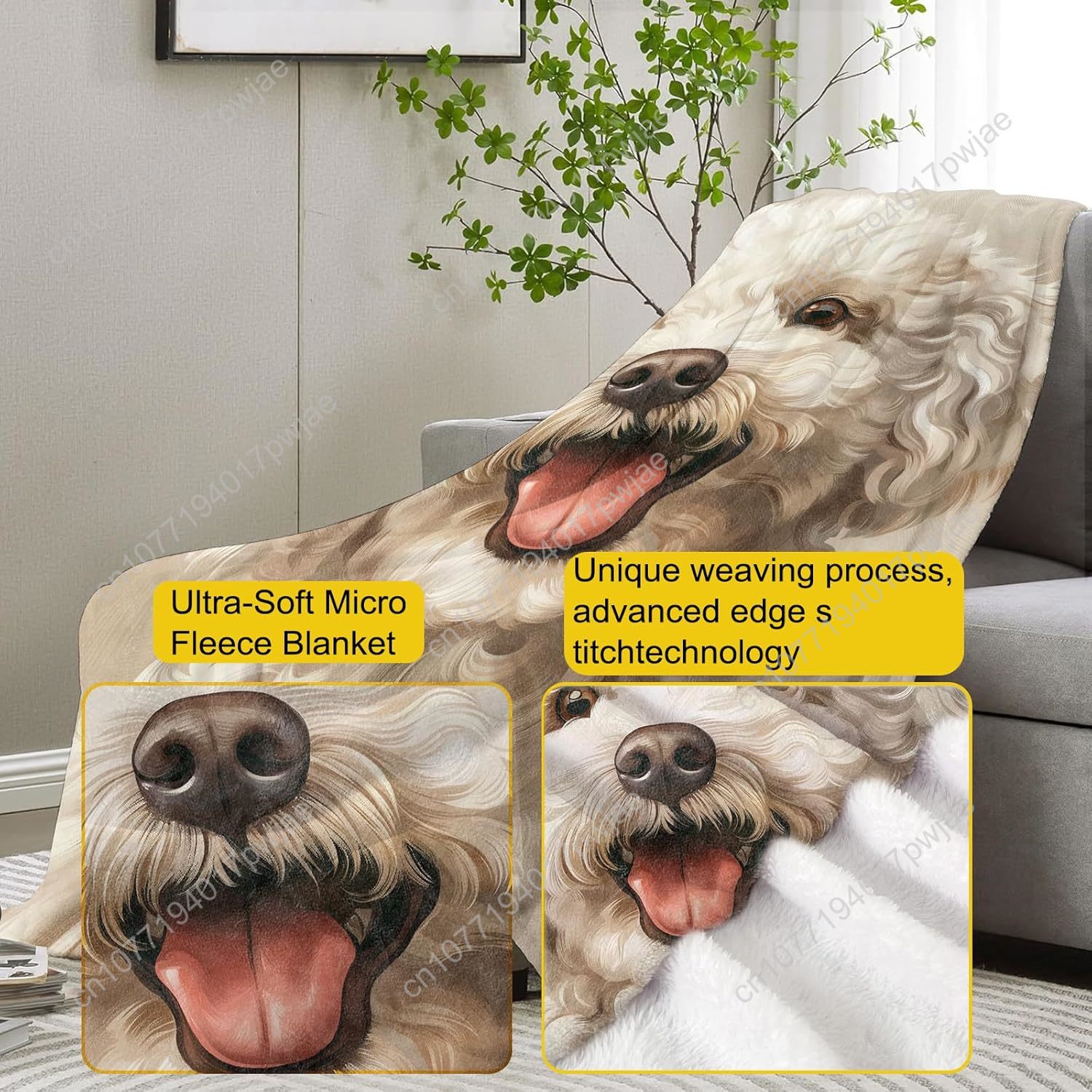 Selimut Potret Poodle yang Men - Home Textiles & Furnishings ulasan dan harga