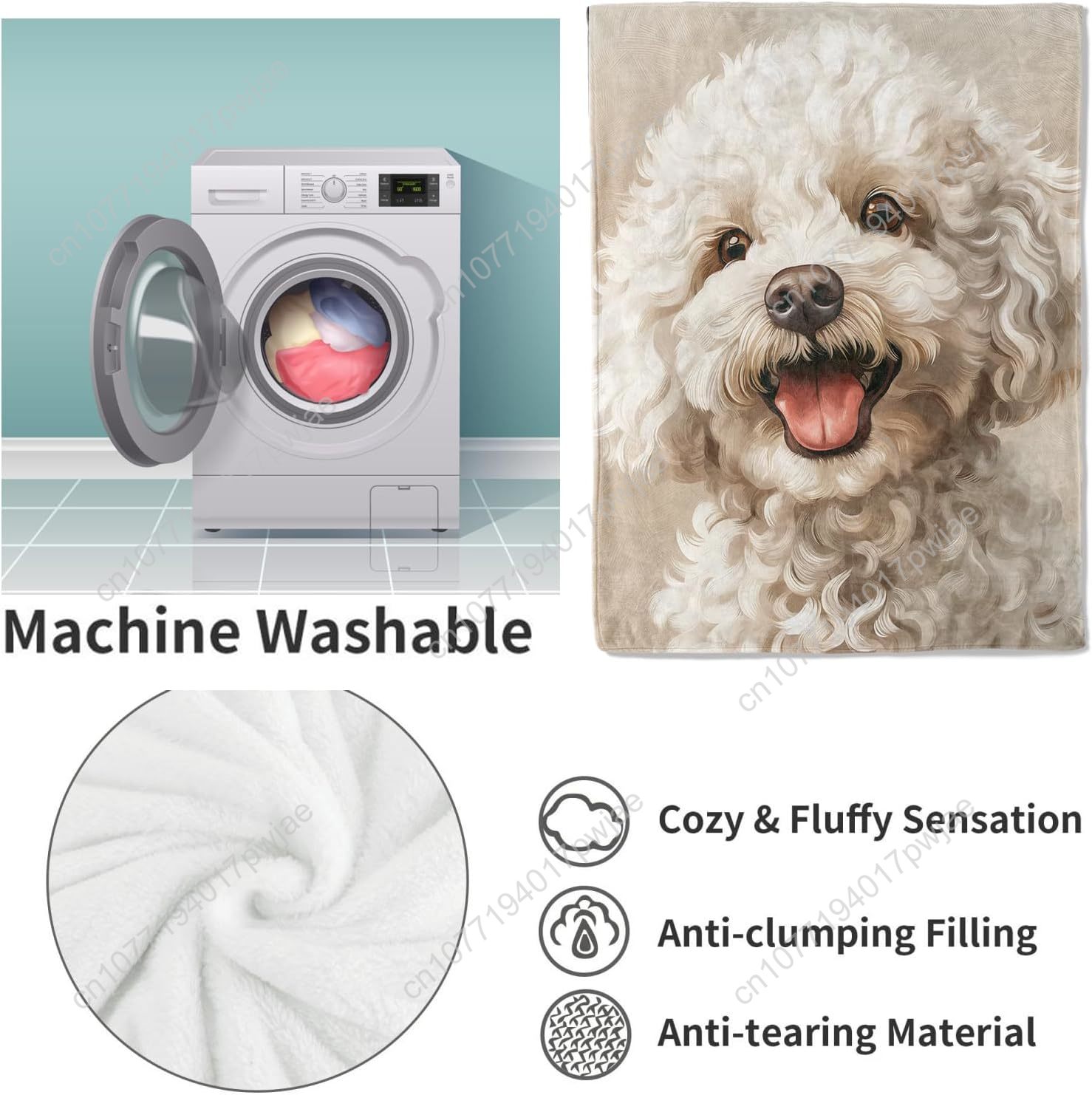 Selimut Potret Poodle yang Men - Home Textiles & Furnishings ulasan dan harga
