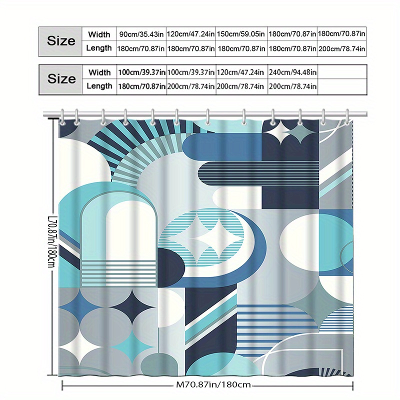 Tirai Mandi Pola Abstrak Biru  - Home Textiles Luxury Curtains ulasan dan harga