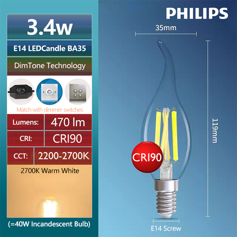 Philips Master LED Lilin E14 L - Philips Bulb Led Classic ulasan dan harga