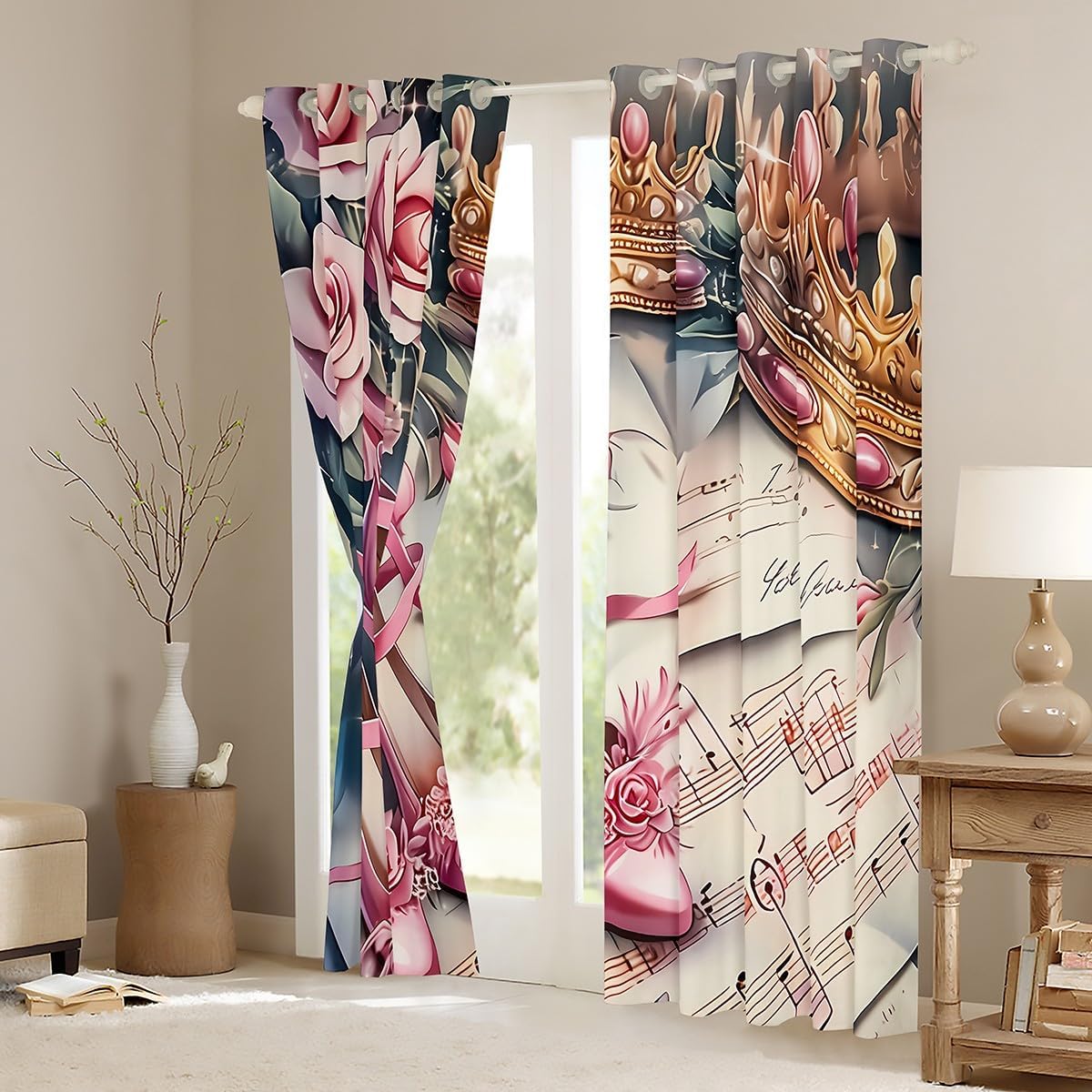 Tirai Mandi Motif Mawar Merah  - Home Textiles Luxury Curtains ulasan dan harga