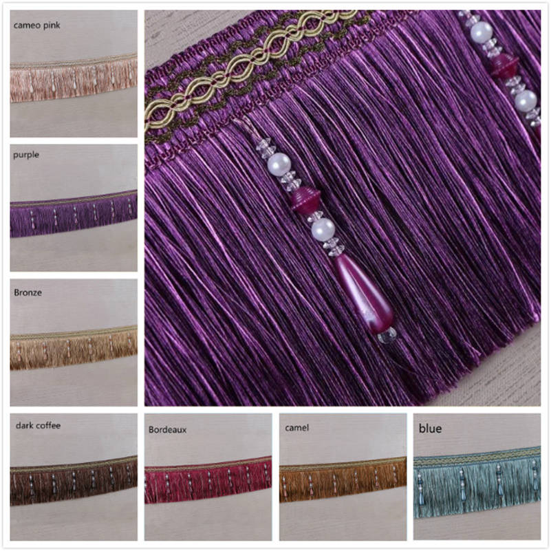 Mewah Indah Rumbai Beaded Trim - Home Textiles Luxury Curtains ulasan dan harga